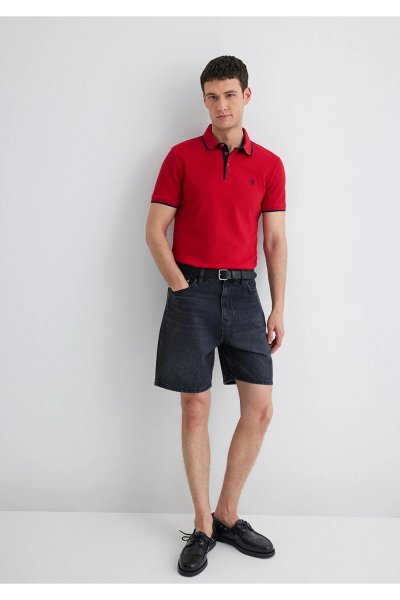 Mavi Erkek Kırmızı Polo T-shirt 062373-28441