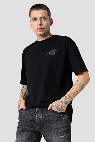 Loft Erkek Oversize Fit Siyah Tshirt LF2031076