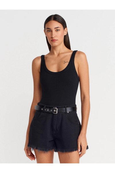 Dilvin Askılı Bodysuit-Beyaz 21053