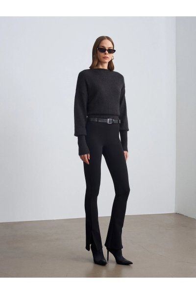 Dilvin Kemer Detaylı İspanyol Paça Tayt 71911