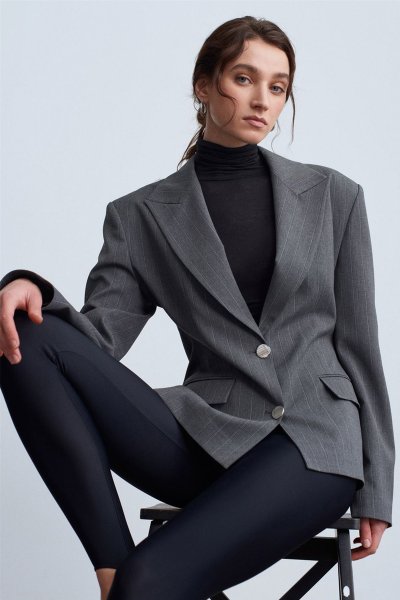 Dilvin 60774 Fitted Kesim Vatkalı Blazer