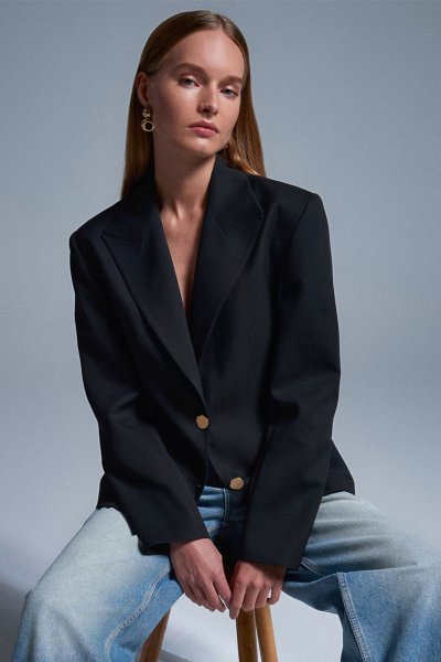 Dilvin 60774 Fitted Kesim Vatkalı Blazer