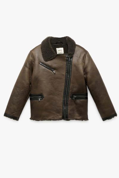 Koton Kız Çocuk Fermuarlı İçi Peluş Astarlı Uzun Kollu Suni Süet Ceket 6WKG20015AW