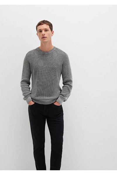 070767-34314 MAVİ BİSİKLET YAKA KAZAK+