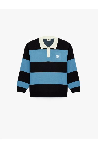 Koton Erkek Çocuk Viskon Karışımlı Uzun Kollu Polo Yaka Triko Kazak 6SKB90005TT