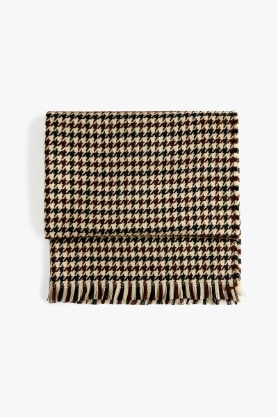 Koton Kadın Kadın Kazayağı Desenli Püsküllü Uzun Atkı 6WAK50059AA