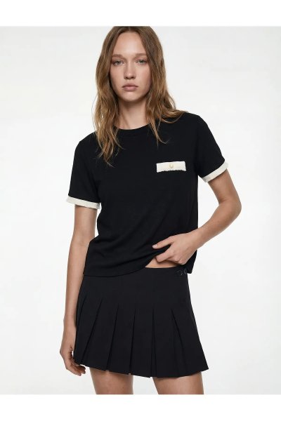 Koton Kadın Regular Fit Kısa Kollu Bisiklet Yaka Pamuklu Tişört 6SAL10193IK