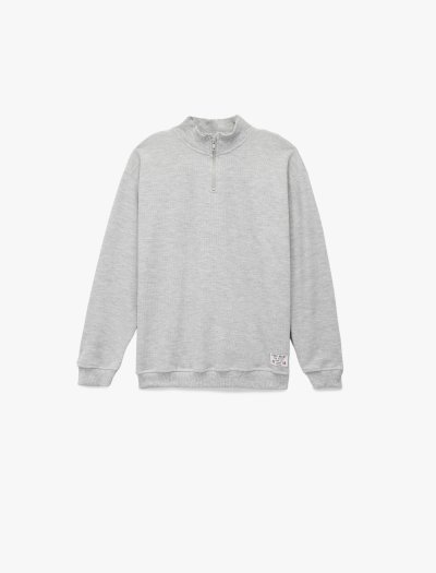 Koton Erkek Çocuk Uzun Kollu Basic Yarım Fermuarlı Dik Yaka Sweatshirt 6WKB10191TK