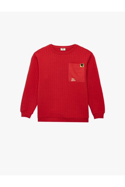 Koton Kadın Pamuklu Uzun Kollu Bisiklet Yaka Baskılı Oversize Sweatshirt 6SKB10419TK