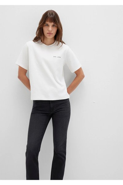 1613148-80194 MAVİ MV BASKILI TİŞÖRT