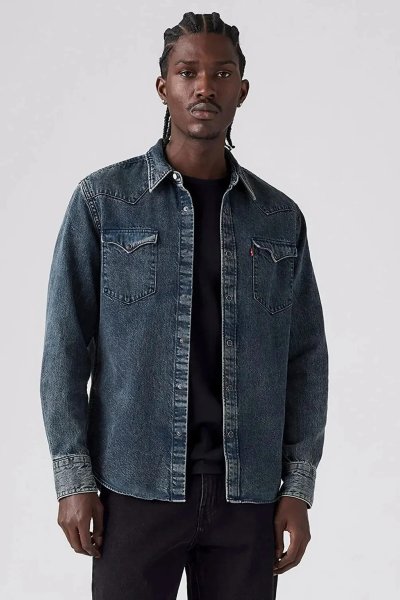 Levi's Barstow Western Standard Lacivert Erkek Denim Gömlek 85744-0132