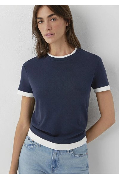Mavi Lacivert Tişört Slim Fit / Dar Kesim 1614185-90372
