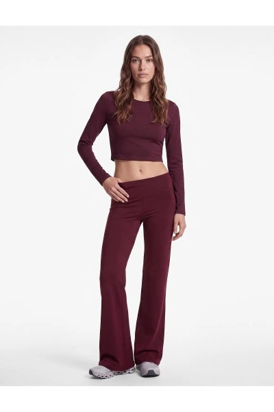 Koton Slim Fit Uzun Kollu Bisiklet Yaka Spor Crop Tişört 7WAK10092NK