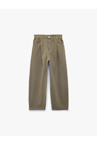 Koton Barrel Pantolon Pamuklu Cepli 7WKB40024TW