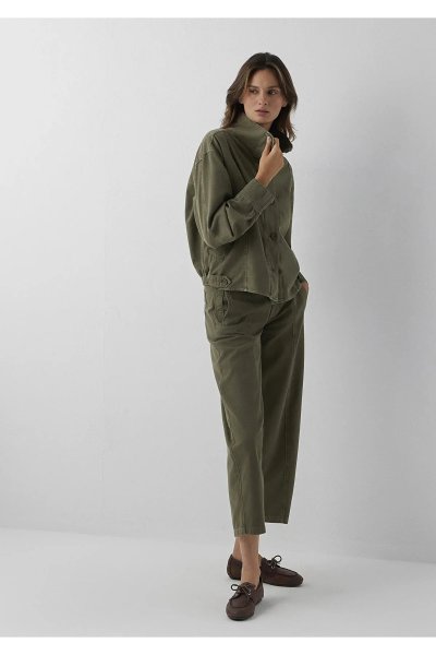 Mavi Yeşil Pantolon Barrel/Normal Bel/Düz Paça 1011230-71545