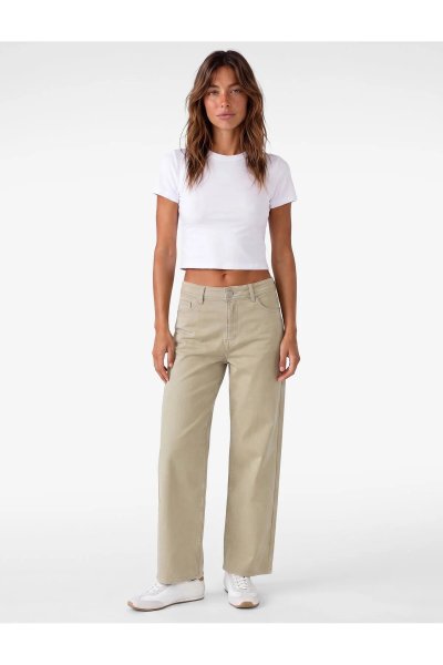 Koton Cepli Rahat Kalıp Kesik Paça Yüksek Bel Jean Pantolon - Culoette Jean 7WAL40002MW