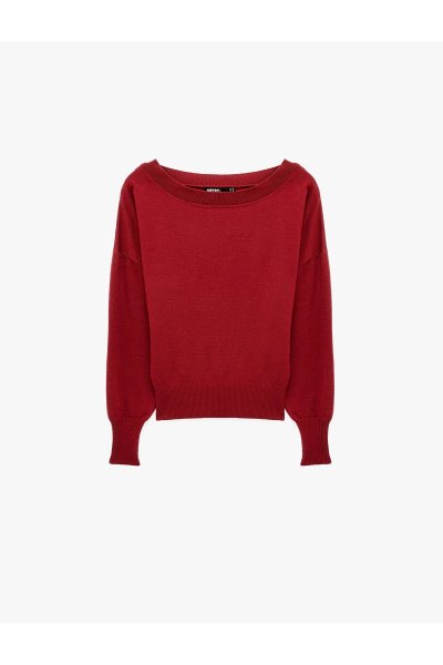 Koton Regular Fit Yuvarlak Kayık Yaka Uzun Kollu Triko Kazak 7WAK90217HT