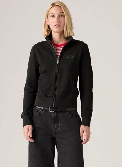 LevisSiyah Kadın Baskılı Sweatshirt GR SLIM FIT FULL ZIP 008A4-0011