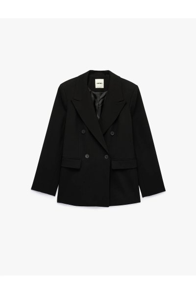 Koton Slim Kesim Cepli Uzun Kollu Klasik Yaka Kruvaze Blazer Ceket 7WAK50110PW