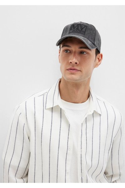 Mavi Erkek MV Jeans Nakışlı Antrasit Şapka 0911929-900