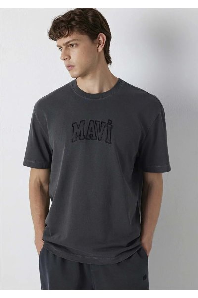 Mavi Logo Baskılı T-Shirt Erkek Tişort FÜME 0613564-70087