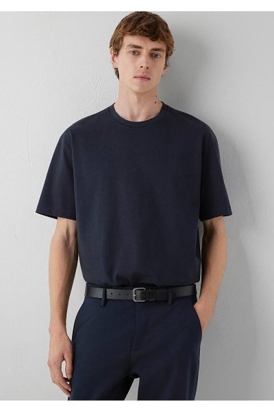 Mavi KISA KOL TİŞÖRT Dark Navy 0612269-70489