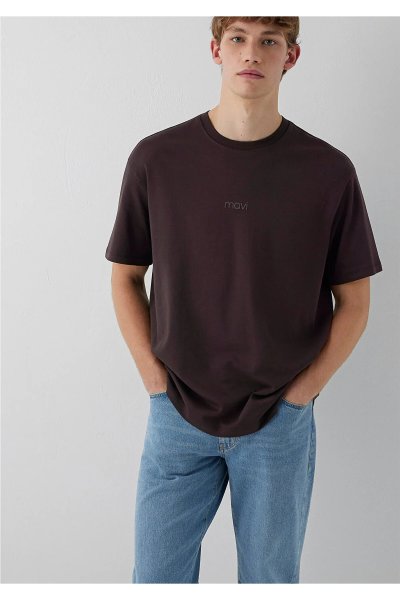 Mavi Erkek Baskılı T-Shirt Erkek Tişort KAHVERENGİ 0613102-88083