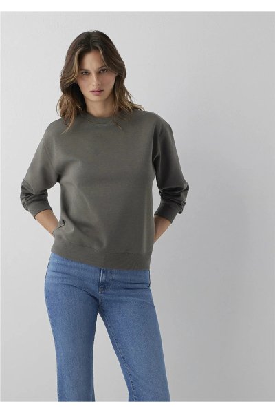Mavi Kadın Haki Sweatshirt Loose Fit / Bol Rahat Kesim 1S10571-71553