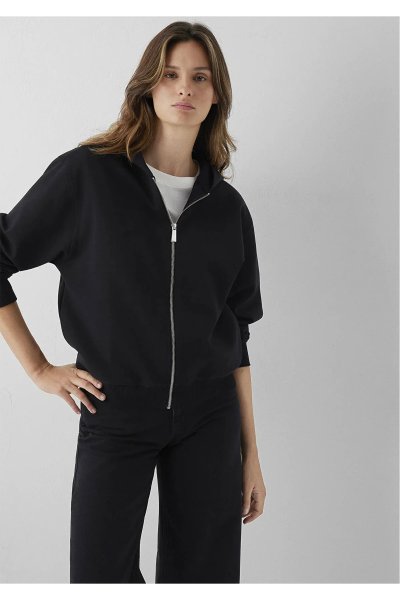 Mavi Kapüşonlu Fermuarlı Siyah Sweatshirt Loose Fit / Bol Rahat Kesim 1S10569-900