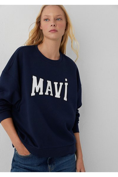 Mavi Logo Baskılı Lacivert Sweatshirt 1S10580-80872
