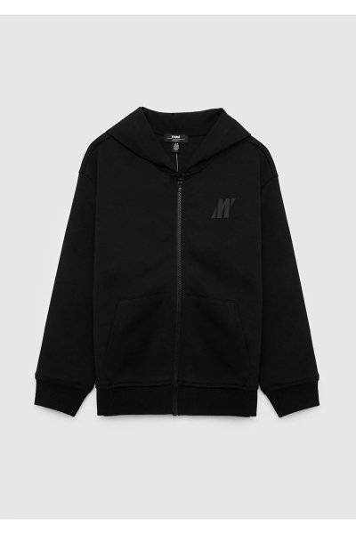 Mavi Kapüşonlu Fermuarlı Siyah Sweatshirt Loose Fit / Bol Rahat Kesim 6S10217-900