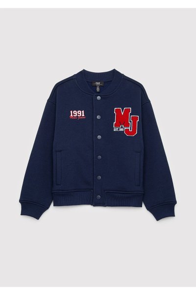 Mavi MJ Logo Nakışlı Lacivert Bomber Ceket 6S10190-84371