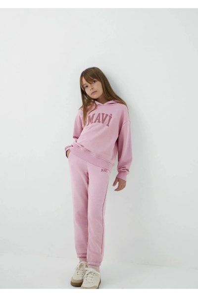 Mavi Logo Baskılı Kapüşonlu Kız Çocuk Sweatshirt PEMBE 7S10147-71015