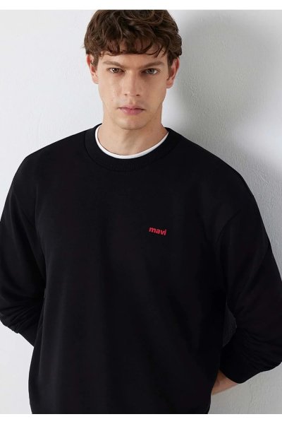 Mavi Logo Baskılı Erkek Sweatshirt SİYAH 0S10643-900