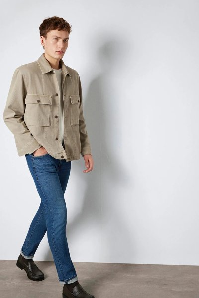 0211778-70355 MAVİ İKİ CEPLİ GÖMLEK