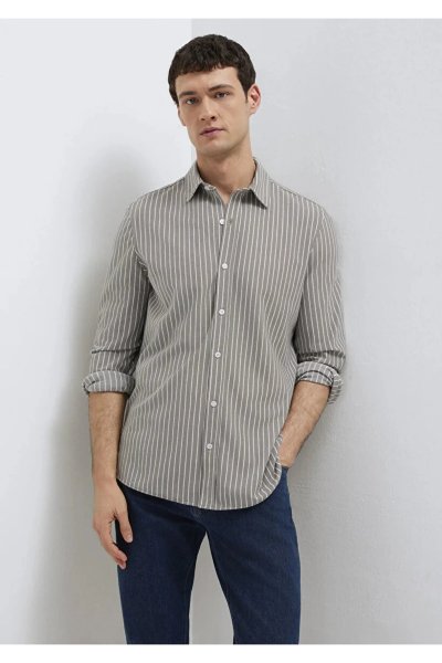 0211404-91582 MAVİ ÇİZGİLİ GÖMLEK