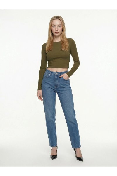 Loft Slim Crop Fit Kadın Tshirt U.kol LF 2042108