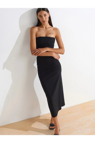 Dilvin Straplez Midi Elbise 91368