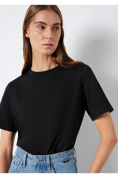 1600965-900 MAVİ KISA KOLLU BASIC TİŞÖRT