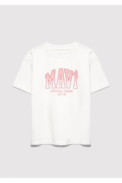 7610386-70057 MAVİ JENERİK LOGO BASKILI TİŞÖRT