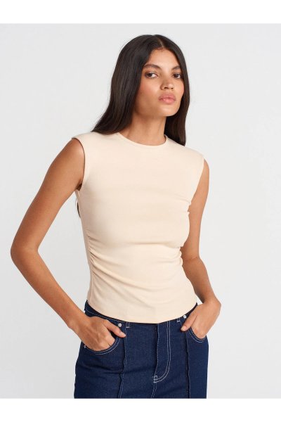 Dilvin Büzgülü Basic T-Shirt 21054