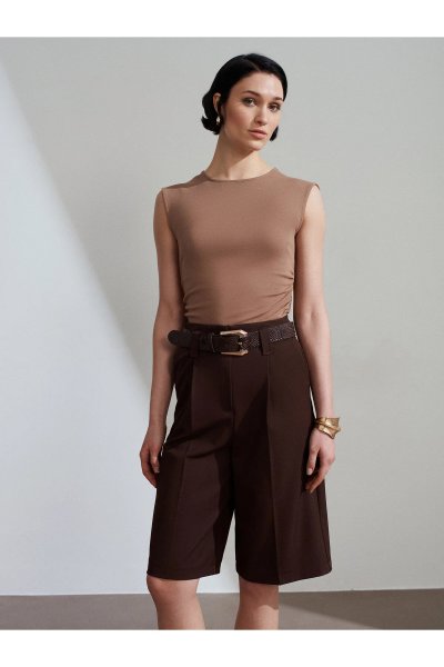 Dilvin Büzgülü Basic T-Shirt 21054