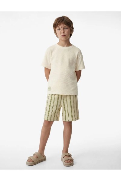 Koton Etiket Detaylı Kısa Kollu Bisiklet Yaka Oversize Tişört 6SKB10491TK