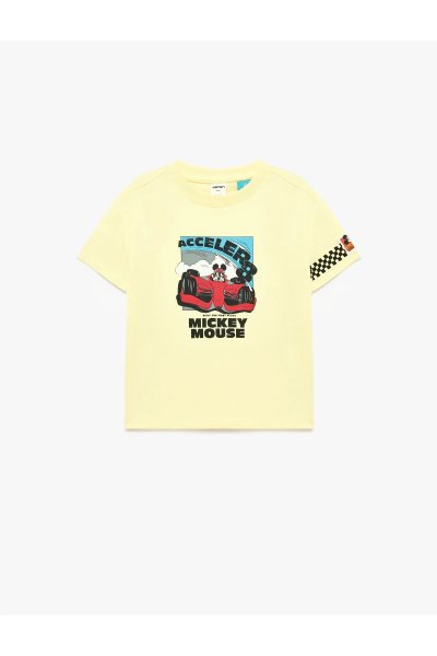 Koton Mickey Mouse Baskılı Pamuklu Kısa Kollu Lisanslı Tişört 6SMB10227TK
